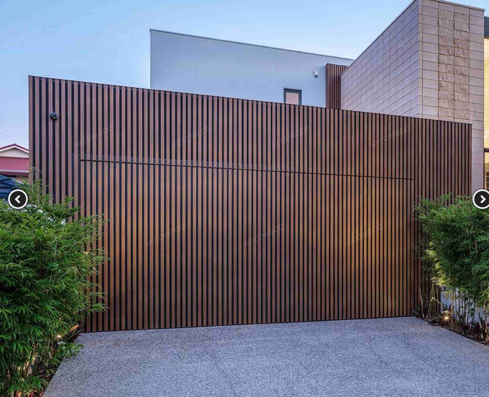 Close-up of WPC exterior cladding panel wood grain texture - customizable color and size for North American, European and Asian projects