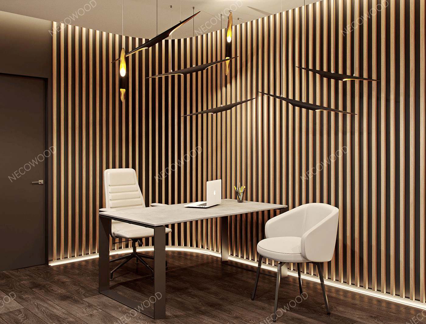 Necowood WPC Square Tube for Office Ceiling Decoration