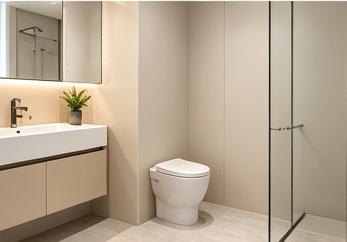 Necowood waterproof WPC wall panel bathroom half-height cladding in light oak finish